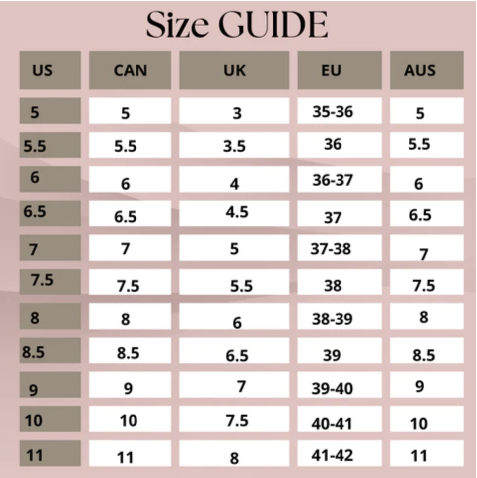 Size Guide – Tia Chanels